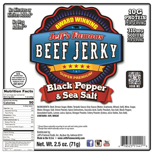 Black Pepper & Sea Salt beef jerky