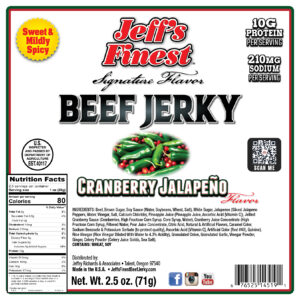 Cranberry Jalapeno beef jerky