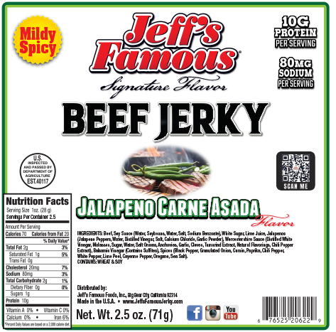 Jalapeno Carne Asada beef jerky