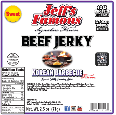 Korean Barbeque beef jerky