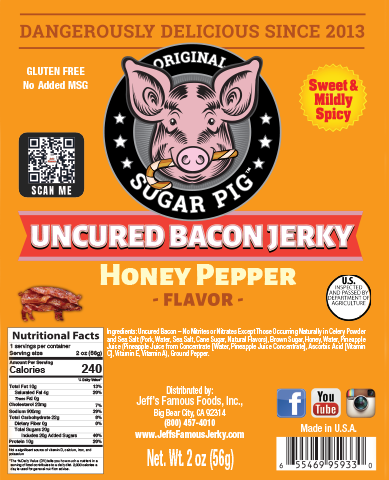 Honey Pepper bacon jerky