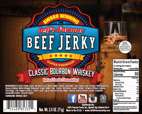 Bourbon Whiskey beef jerky